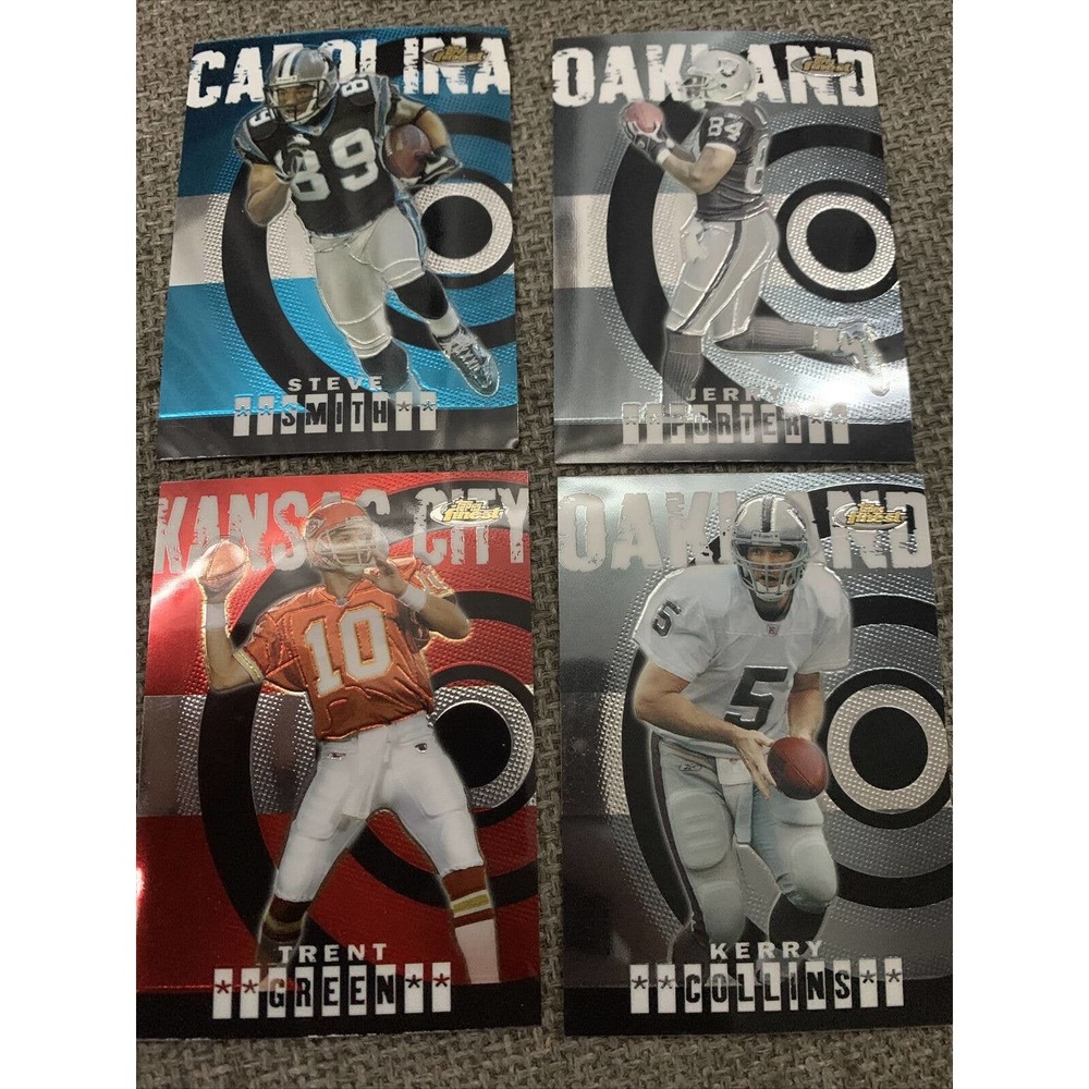 2004 Topps Finest Football Cards Kerry Collins Steve Smith Jerry Porter Trent